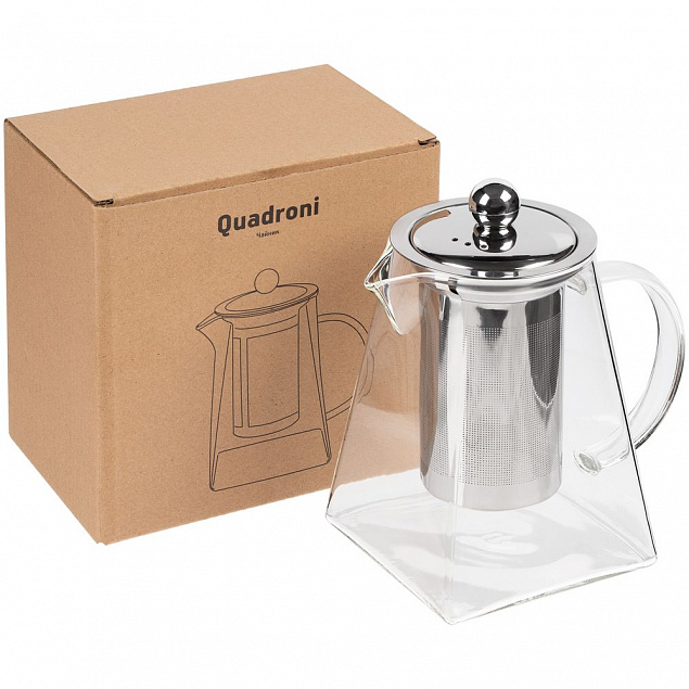 Чайник Quadroni с логотипом в Волгограде заказать по выгодной цене в кибермаркете AvroraStore