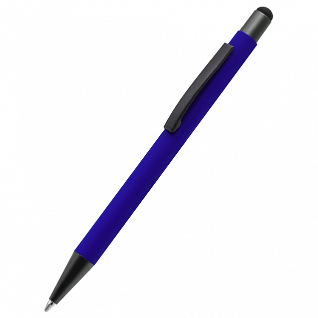 Ручка металлическая Story сотф-тач - Синий HH с логотипом в Волгограде заказать по выгодной цене в кибермаркете AvroraStore