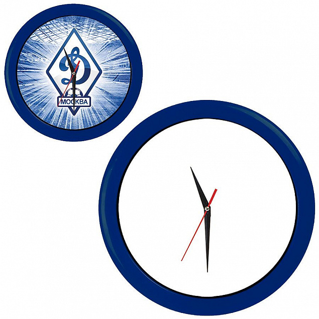 Часы настенные "ПРОМО" разборные ; яркий синий, D28,5 см; пластик с логотипом в Волгограде заказать по выгодной цене в кибермаркете AvroraStore