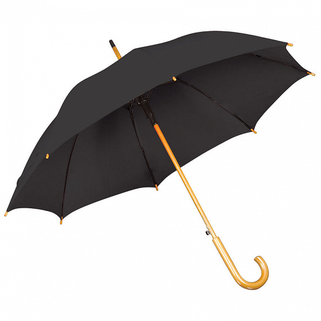 Зонт-трость с деревянной ручкой, полуавтомат с логотипом в Волгограде заказать по выгодной цене в кибермаркете AvroraStore