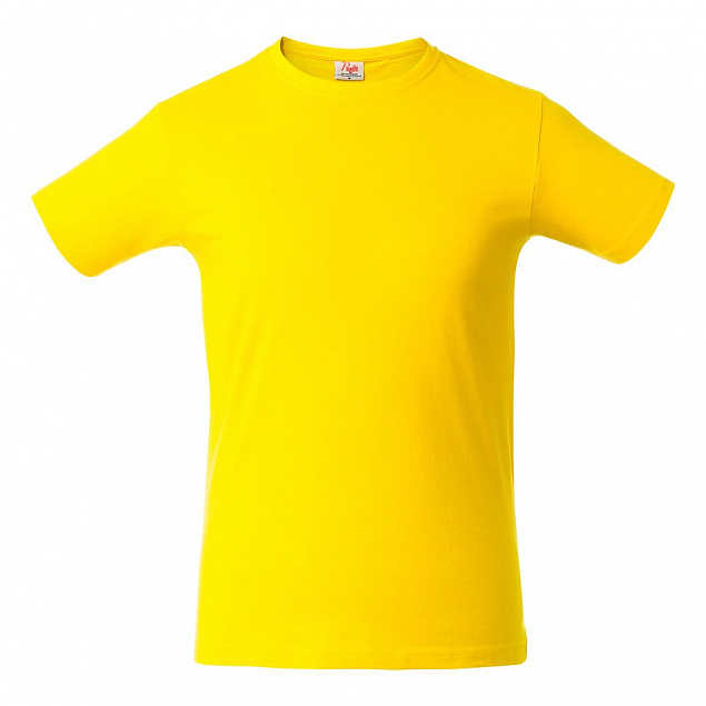 Футболка мужская HEAVY, желтая с логотипом в Волгограде заказать по выгодной цене в кибермаркете AvroraStore
