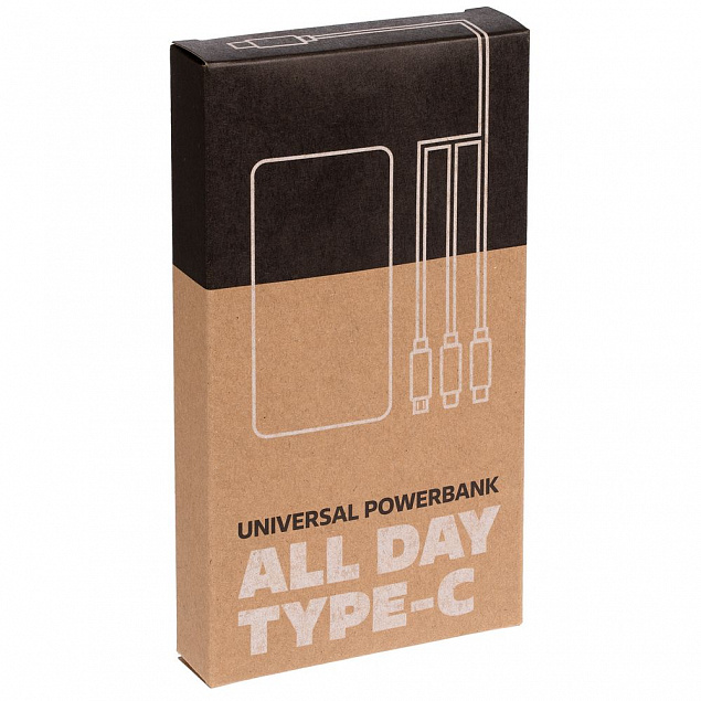 Aккумулятор Uniscend All Day Type-C 10000 мAч, белый с логотипом в Волгограде заказать по выгодной цене в кибермаркете AvroraStore