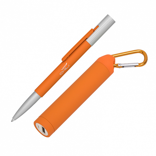 Набор ручка "Clas" + зарядное устройство "Minty" 2800 mAh в футляре, покрытие soft touch с логотипом в Волгограде заказать по выгодной цене в кибермаркете AvroraStore
