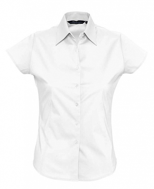 Рубашка женская с коротким рукавом EXCESS, белая с логотипом в Волгограде заказать по выгодной цене в кибермаркете AvroraStore