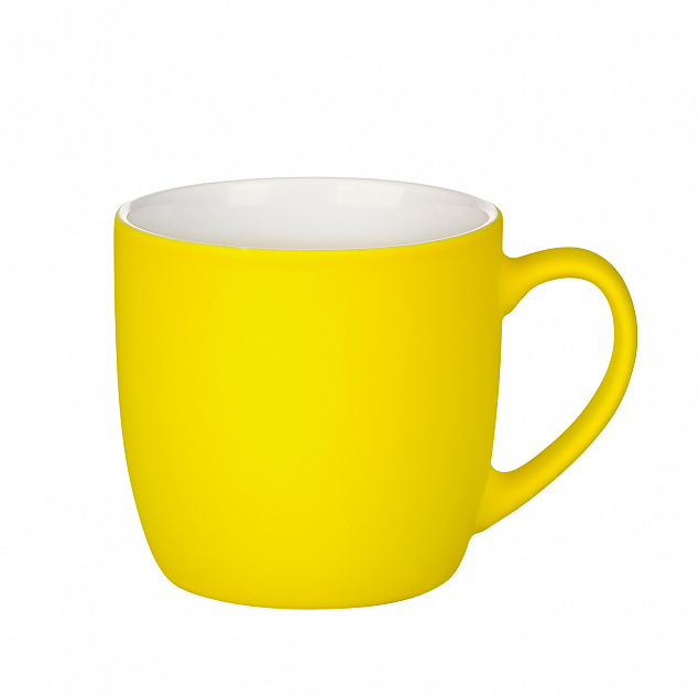 Керамическая кружка Viana, желтая с логотипом в Волгограде заказать по выгодной цене в кибермаркете AvroraStore