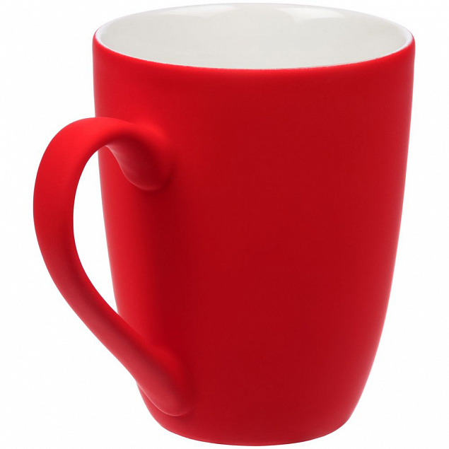 Кружка Good Morning с покрытием софт-тач, ярко-красная с логотипом в Волгограде заказать по выгодной цене в кибермаркете AvroraStore