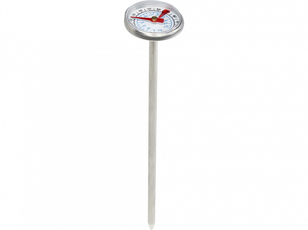 Met Термометр для барбекю, серебристый с логотипом в Волгограде заказать по выгодной цене в кибермаркете AvroraStore