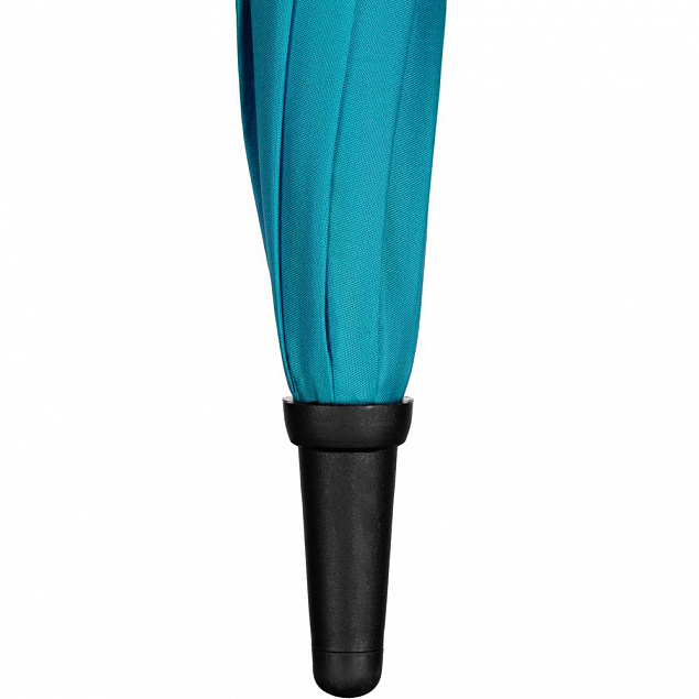 Зонт-трость Undercolor с цветными спицами, бирюзовый с логотипом в Волгограде заказать по выгодной цене в кибермаркете AvroraStore