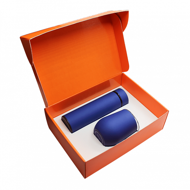 Набор Hot Box C (софт-тач) W, синий с логотипом в Волгограде заказать по выгодной цене в кибермаркете AvroraStore