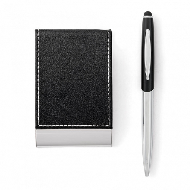 Письменный набор Dallas, ручка и ручка-роллер, темный металл с логотипом в Волгограде заказать по выгодной цене в кибермаркете AvroraStore