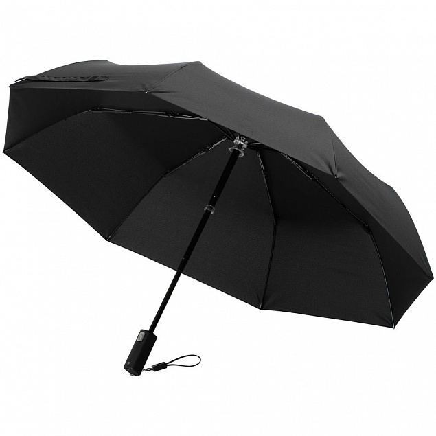 Зонт складной City Guardian, электрический, черный с логотипом в Волгограде заказать по выгодной цене в кибермаркете AvroraStore