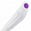 Ручка шариковая Grip, белая с фиолетовым с логотипом в Волгограде заказать по выгодной цене в кибермаркете AvroraStore