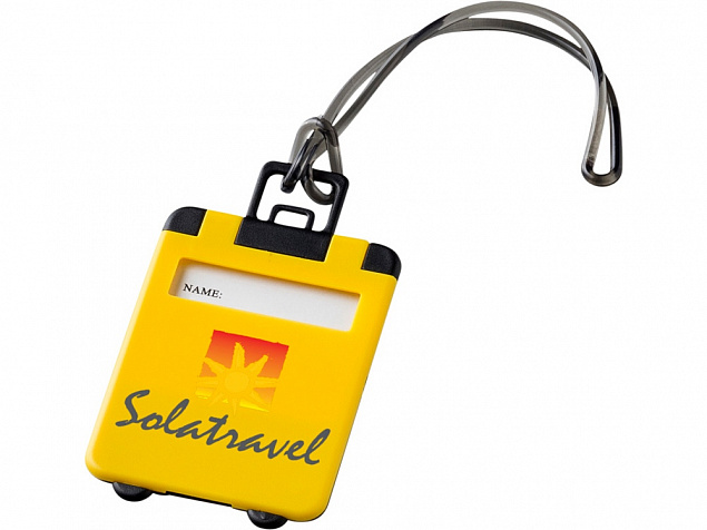 Бирка для багажа Taggy, желтый с логотипом в Волгограде заказать по выгодной цене в кибермаркете AvroraStore