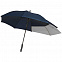 Зонт-трость Fiber Move AC, темно-синий с серым с логотипом в Волгограде заказать по выгодной цене в кибермаркете AvroraStore