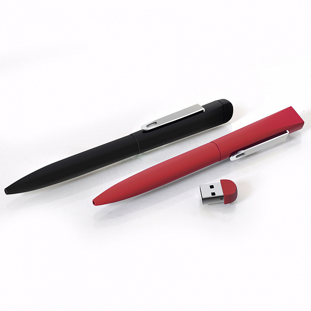 IQ, ручка с флешкой, 8 GB, металл, soft-touch с логотипом в Волгограде заказать по выгодной цене в кибермаркете AvroraStore