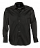 Рубашка мужская с длинным рукавом Brighton, черная с логотипом в Волгограде заказать по выгодной цене в кибермаркете AvroraStore