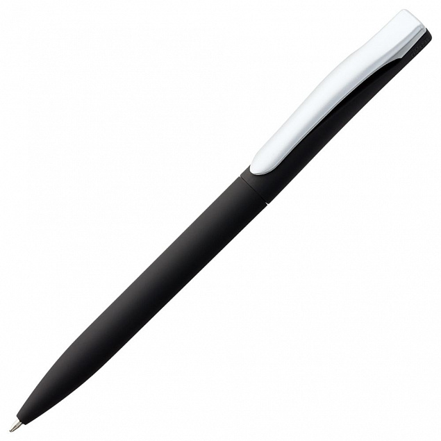 Ручка шариковая Pin Soft Touch, черная с логотипом в Волгограде заказать по выгодной цене в кибермаркете AvroraStore