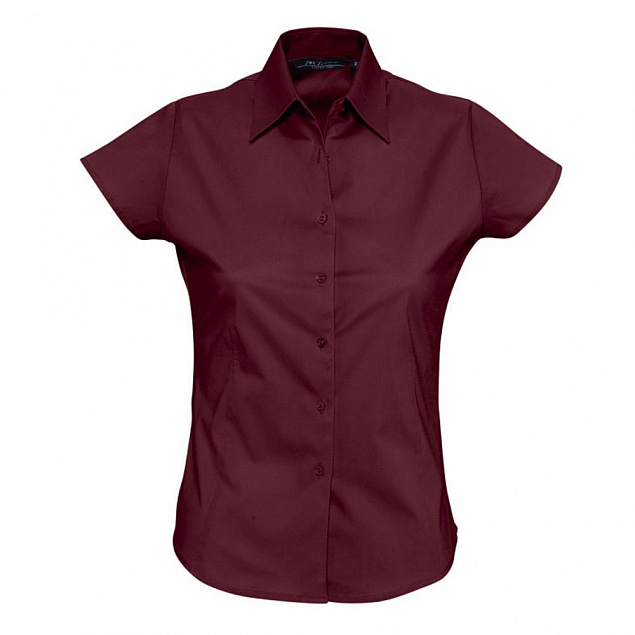 Рубашка женская с коротким рукавом Excess, бордовая с логотипом в Волгограде заказать по выгодной цене в кибермаркете AvroraStore